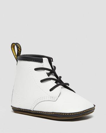 Dr Martens Newborn 1460 Auburn Læder Booties Fritidsstøvler Børn Hvide | DK 661WNB